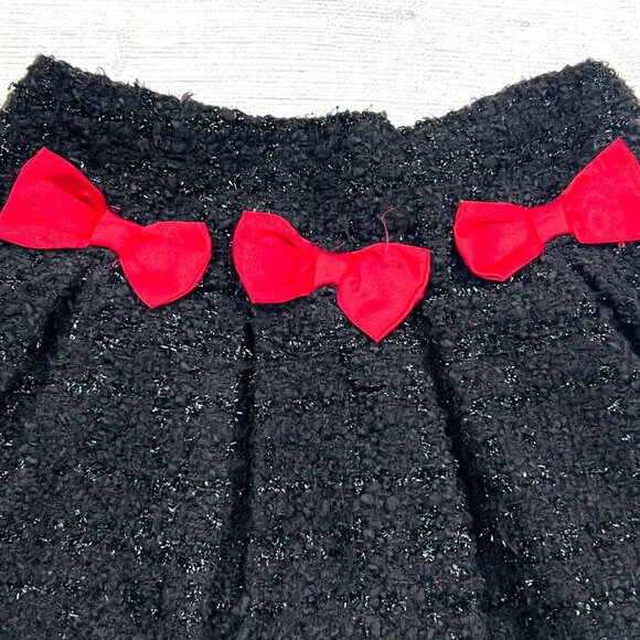 Koala Kids Pleated A-Line Skirt Flared Pull-On Tulle Glitter Red Bows Holiday 3T - Picture 8 of 13
